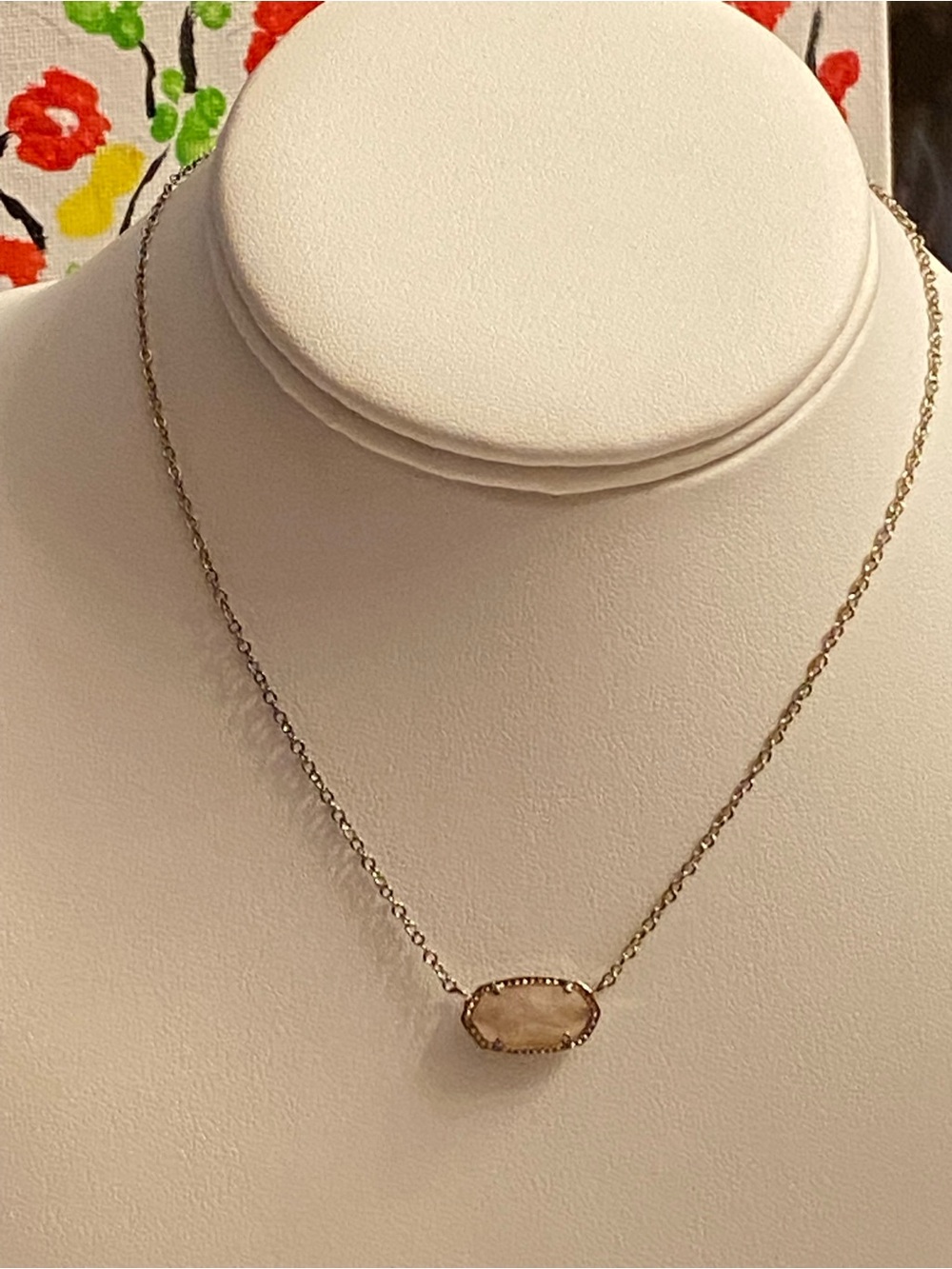 Kendra Scott Elisa Pink Crystal Gold Tone Necklace